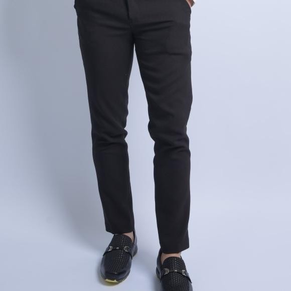 Celana Kantor Formal Celana Panjang Bahan Pria Hitam Polos Slimfit