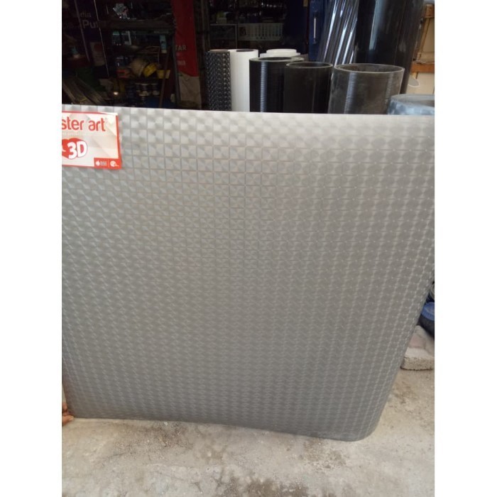 fiber pagar plastik penutup pagar hitam motif 3 D harga permeter