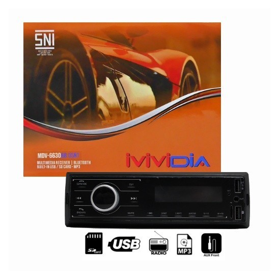 Best Mvidia Mdv-6630Bb Tape Mobil Single Din Head Unit Radio Usb Sd Card Mp Gratis Ongkir