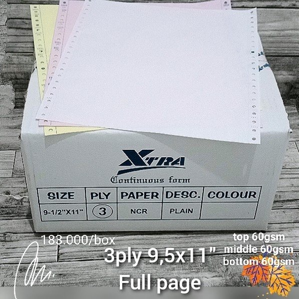 

Kertas Continuous Form 3Ply 9.5X11