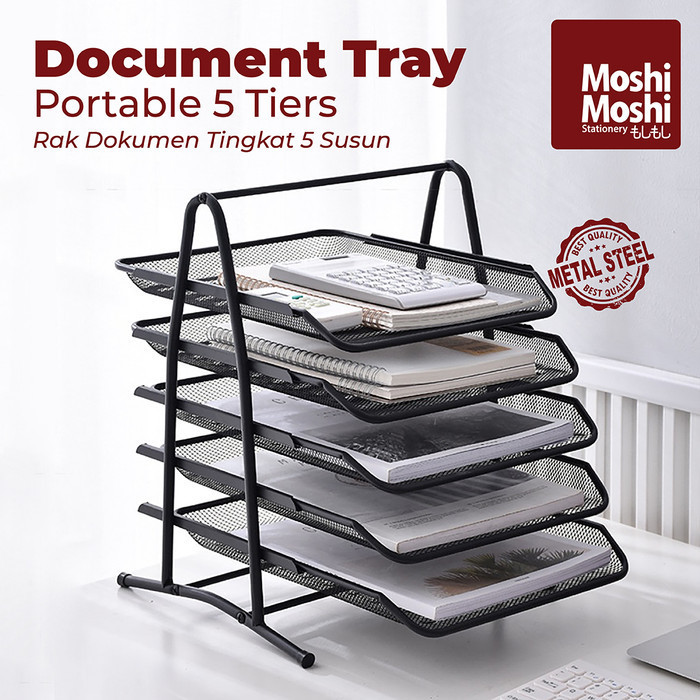 

Document Tray Desk Storage Rak Kertas File Dokumen 5 Susun Jaring Besi