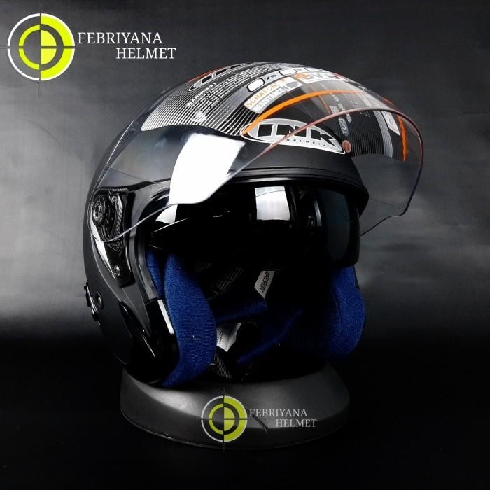 HELM INK METRO 2 SOLID BLACK DOFF FACE DOUBLE VISOR Import Premium