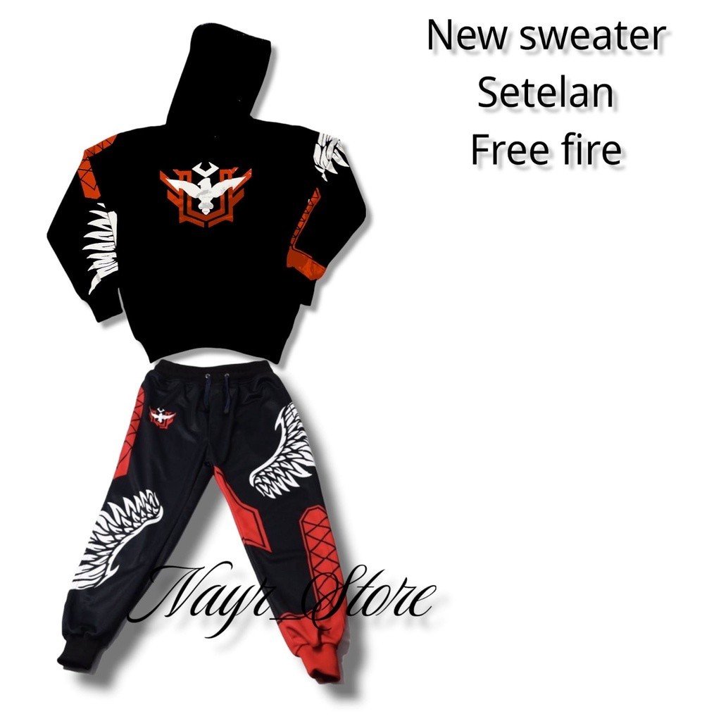 [SVT COLLECTIONS] Setelan Sweater Hoodie Freefireee Anak Dan Celana Angel Gaming FF BNL Heroic Baju