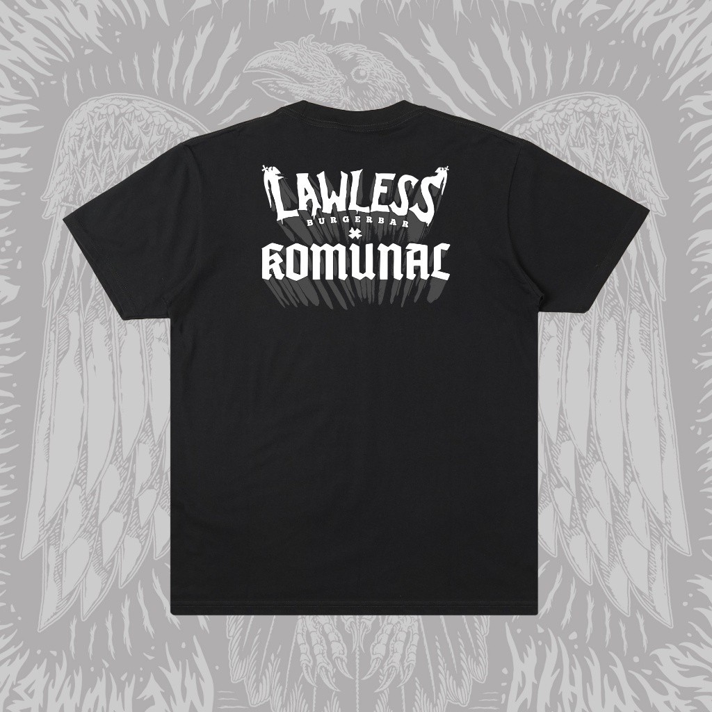 [HIGH QUALITY COLLECTIONS] [HOT] Lawless Burgerbar X Komunal - Gemuruh Tshirt - Black