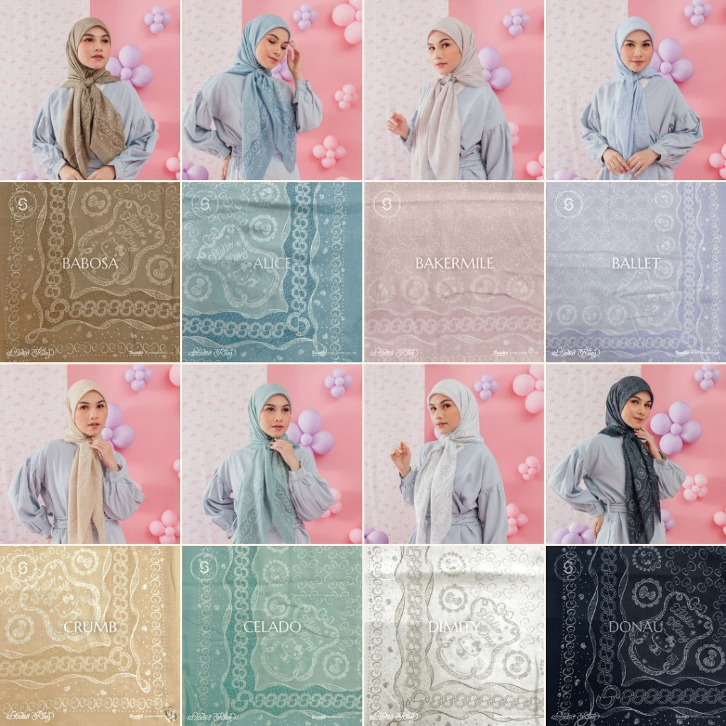 [SVT COLLECTIONS] Seradia Hijab Segi Empat Companion Monogram Hello Kitty Collection