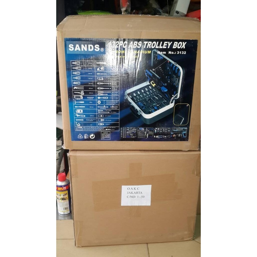 SANDS TOOL KIT PREMIUM QUALITY 132 PCS WITH ABS TROLLEY BOX