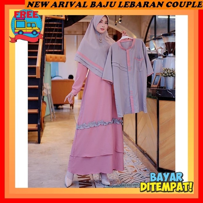 Abaya Pesta Mewah Elegan Gamiz Muslimah Buju Ganis Kapel Pasangam Kekinian Baju Lebaran Couple Pasan
