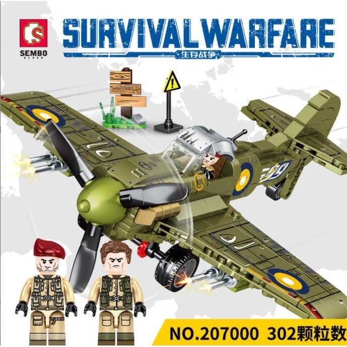 FLASH SALE BRICK SEMBO 207000 SURVIVAL WARFARE - BRITISH SPITFIRE - MAINAN TERBARU