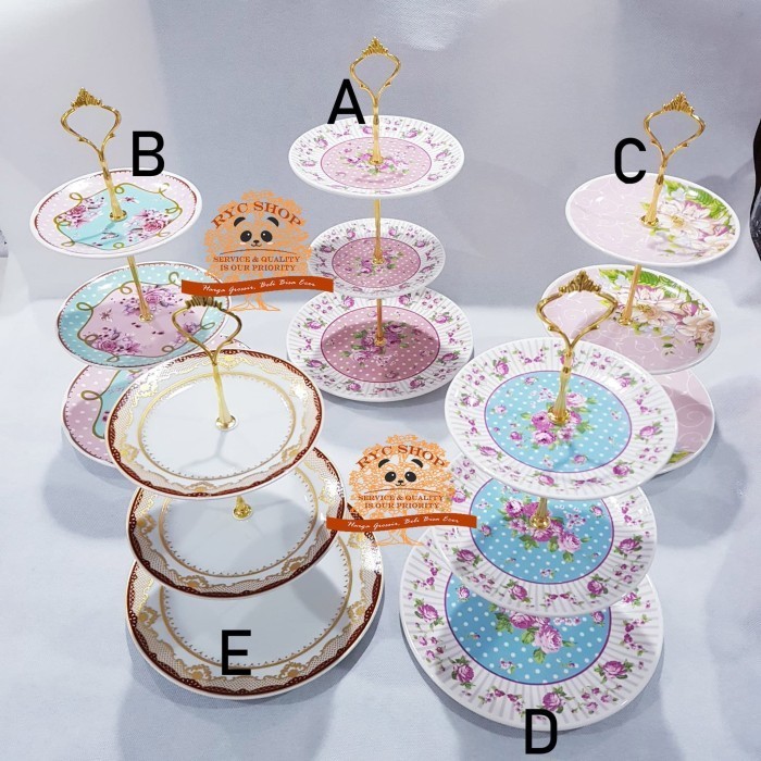 

Keramik Piring Susun 3 utk tempat buah/ kue / permen / PIRING KERAMIK