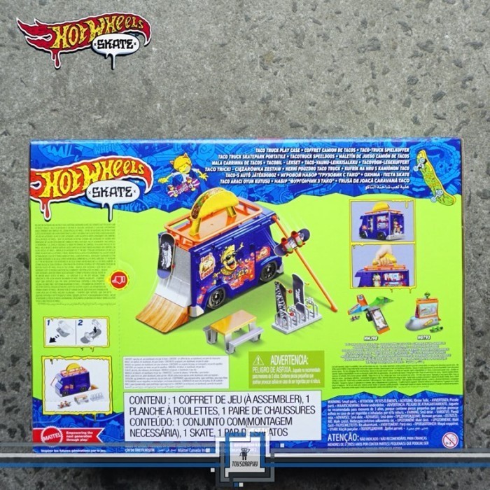 PROMO HOT WHEELS SKATE TONY HAWK TACO TRUCK PLAY CASE TECH DECK FINGERBOARD TERMURAH