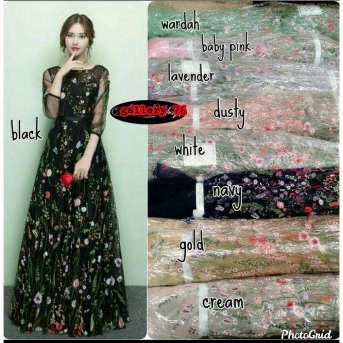 Terbaru Kain Tile Bordir Bahan Kebaya Tile Valentino Tile Korea Brokat Pengiriman Cepat