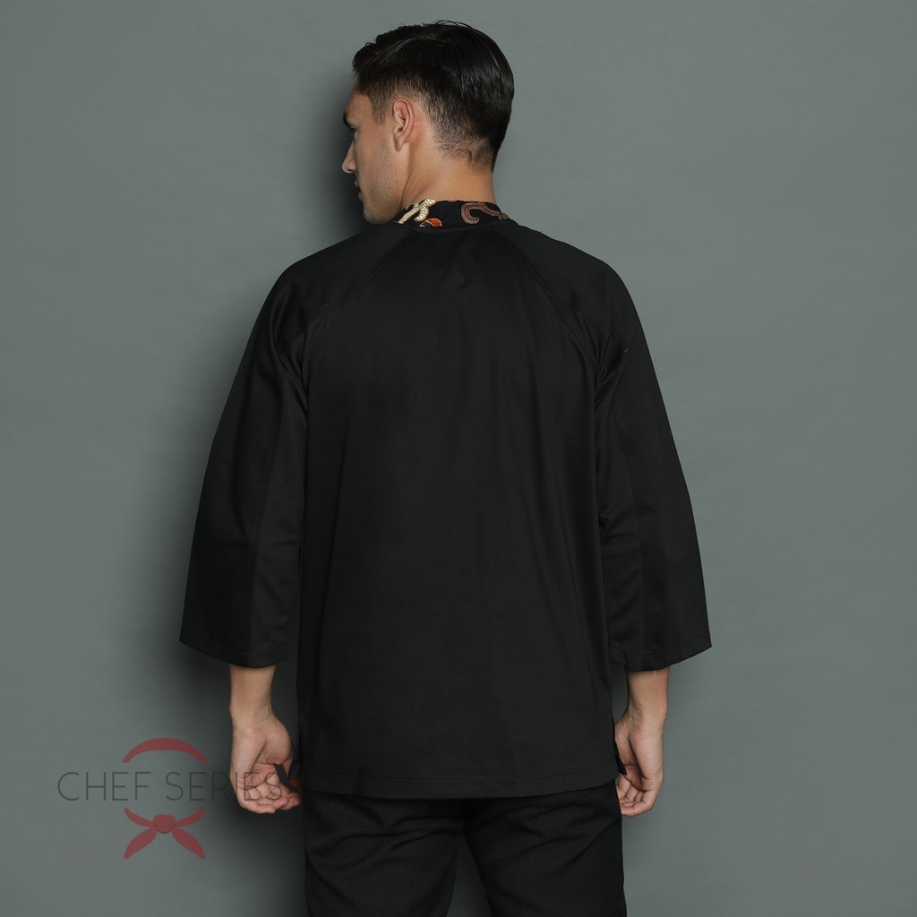 [FRESH STYLE] GET IT NOW Chef Series Signature Batik Tangan Panjang Baju Koki - Hitam