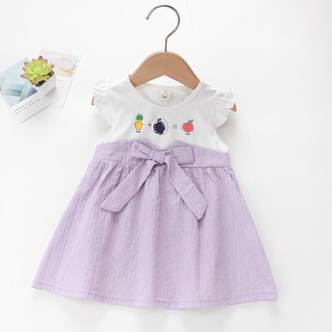 Terbaru - Bayi - 2 Tahun Dress Anak Rao Lee | Gaun Korea Perempuan Impor - Lilac, 6-12 Bulan ..