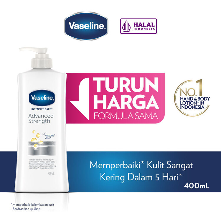 VASELINE BODY LOTION INTENSIVE ADVANCED STRENGTH PERBAIKI KULIT KERING DALAM 5 HARI 400ML