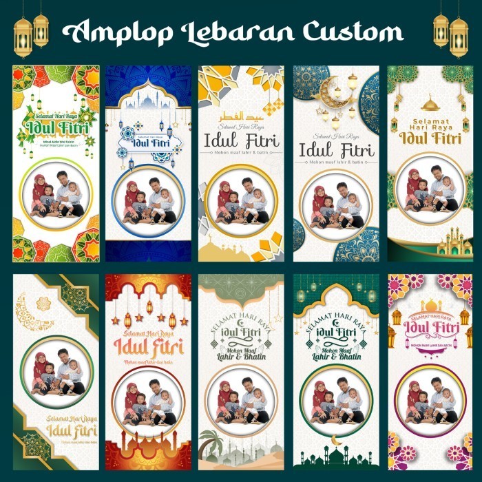 Amplop Lebaran Custom Foto Nama Ucapan