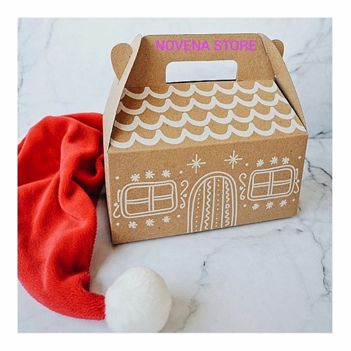 

Gable Natal 21X10X10Cm Kotak Kue Brownies Goodie Bag Bahan Kraft
