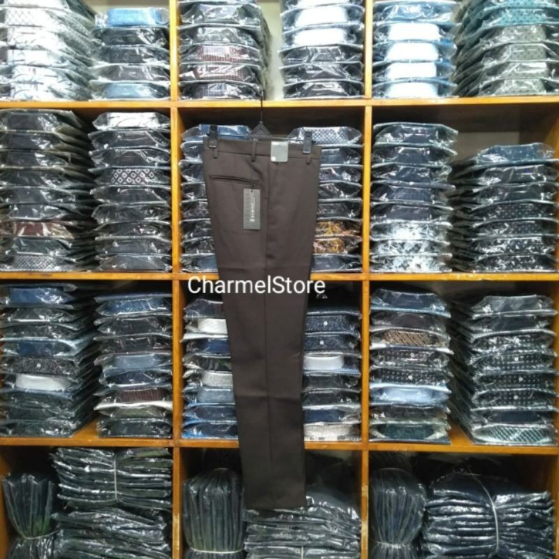 [MADE BY QUALITY] Celana Kerja kantor Pria Slim Fit Panjang Bahan COKLAT