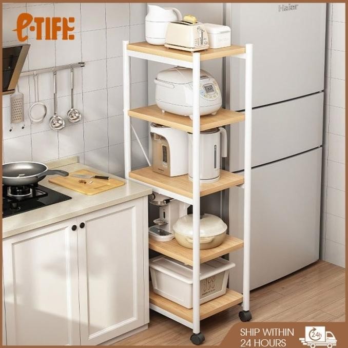 Etife Rak Dapur /Rak Besi / Rak Troli/ Rak Penyimpanan Susun 4/5 Rak Minewcollection