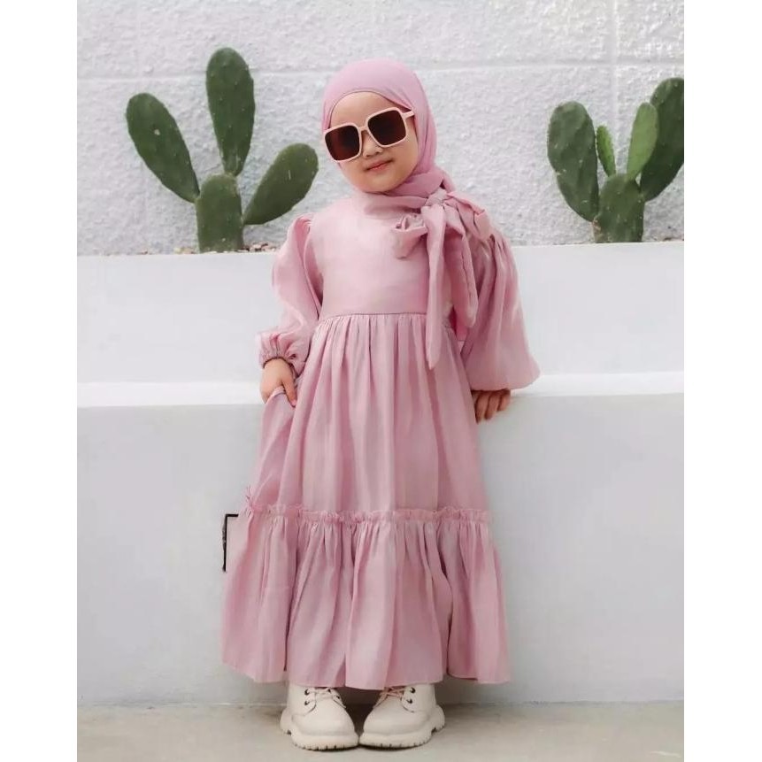 New Sale Gamis Anak Perempuan Murah Set Hijab 4-9 Tahun Dress Anak Arsyila Berkualitas