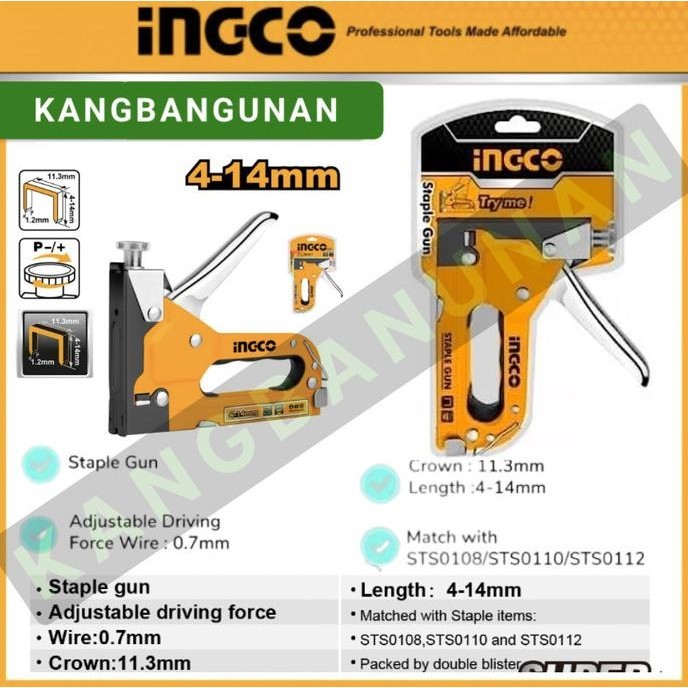 

Staples Steples Gun Tembak Jok Motor Staples Gun Tacker INGCO HSG14018