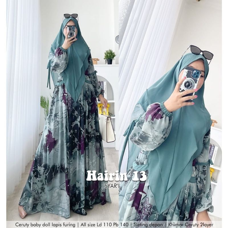 L37 HAIRIN 13 LD110 & LD120 BY SAVNA SET GAMIS SYARI WANITA MUSLIMAH EL TERBARU TERUPDATE C2D