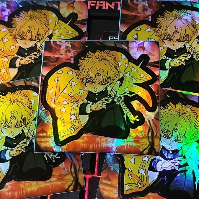 

STICKER STIKER HOLOGRAM ANIME -KIMETSU NO YAIBA ZENITSU - STIKER SKIA OFFICIAL