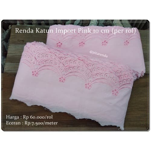 

GREND-03 : Renda Katun Import Pink 10 cm (per rol)