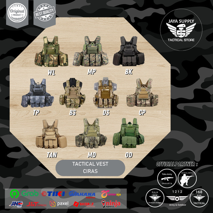 Rompi Ciras Tactical Vest Airsoft Body Armor Jpc Fsbe Spc Emerson