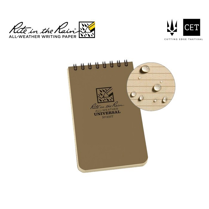 

Eklusif Rite In The Rain 935T Top-Spiral 3X5" Notebook Buku Tahan Air - Tan Berkualitas