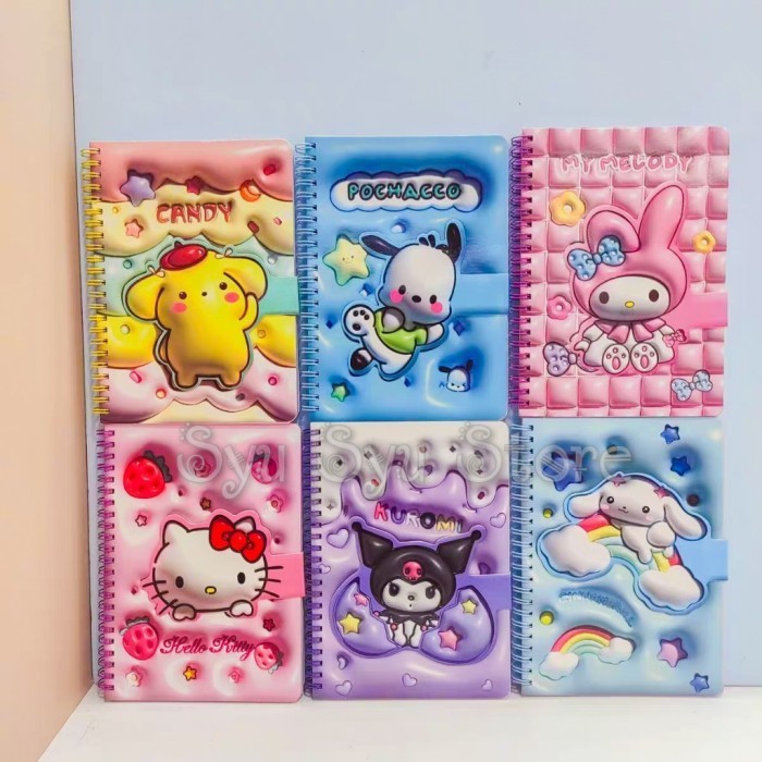 

Nikmati Diary Buku Tulis Notes Notepad A5 Ring Full Colour My Melody Kuromi Trendi