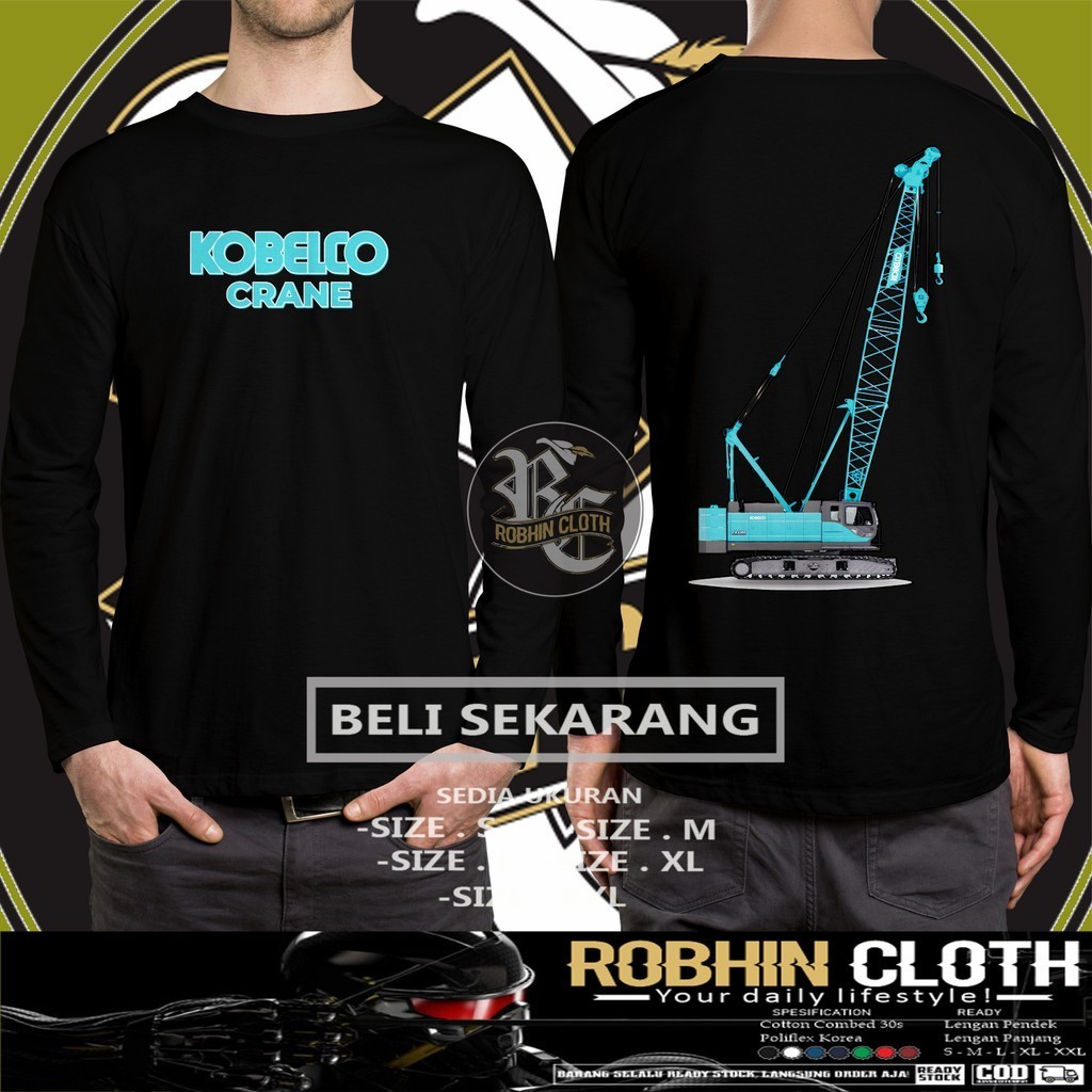 Kaos Baju Kobelco Crane Lengan Panjang DB Kaos Distro