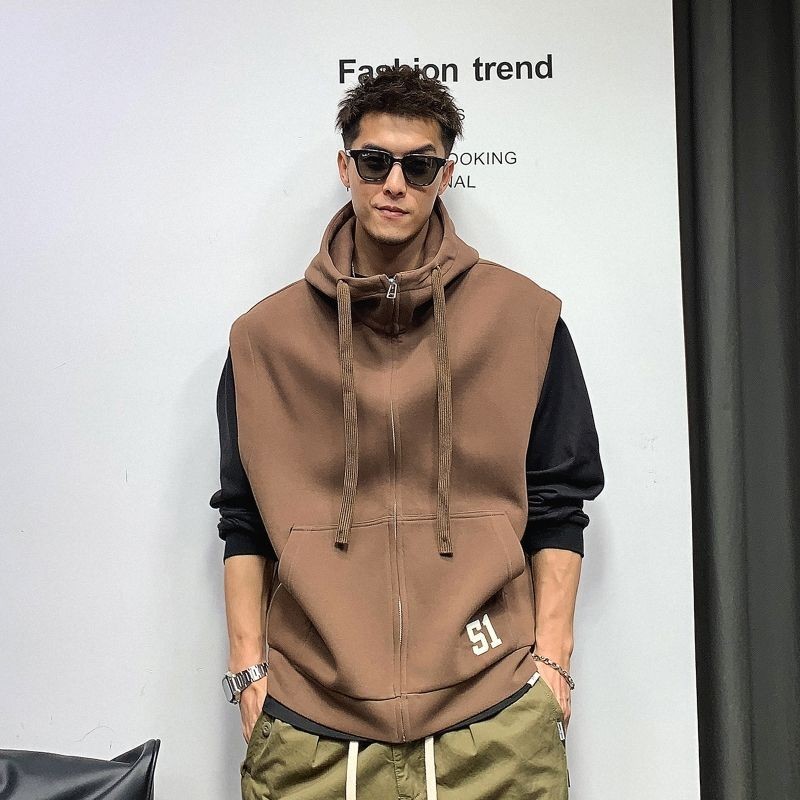 Sweater Pria Korea, Mantel Trendi Korea Berkerudung Retro Kasual