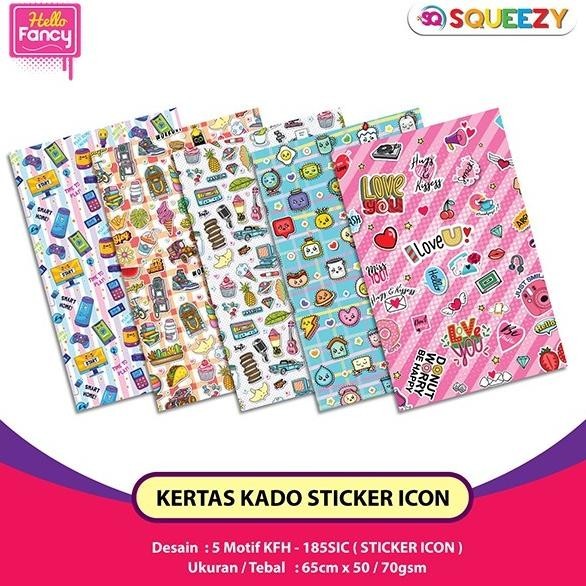 

Miliki Kertas Kado Squeezy isi 50 Lembar 5 Motif Campur 65 cm x 50 cm 70 gsm - Fruit 3 ..