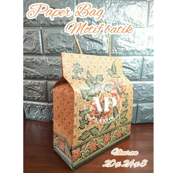 

Ready stock] Paper Bag Motif Batik uk 20 x 24 x 8 cm