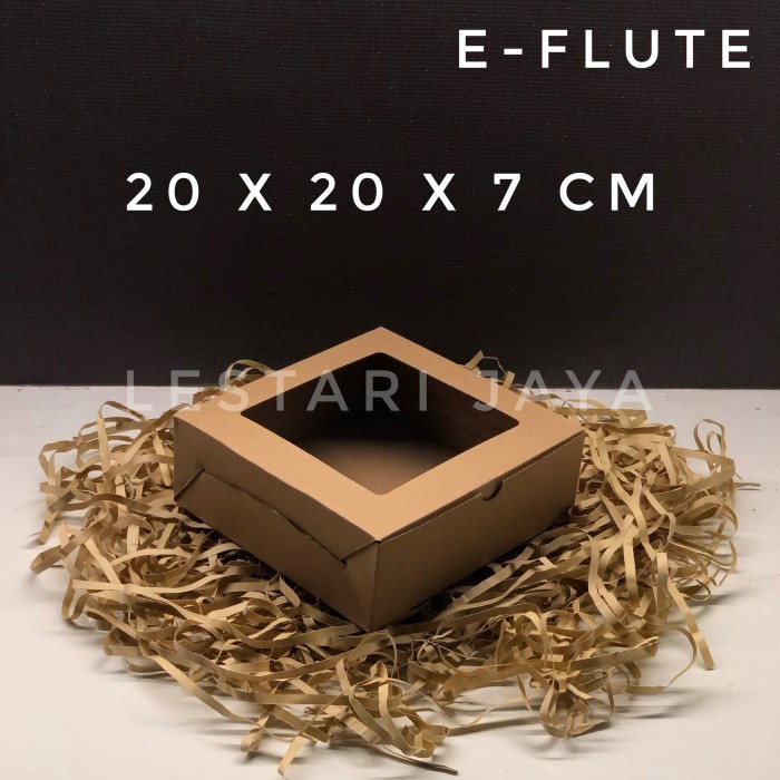 ] Box Kardus E-Flute Coklat WINDOW Untuk Hampers Olshop 20x20x7 CM