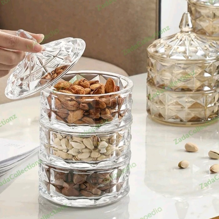 Hariya Ramadan Ramadhan Sale Set Toples Kaca 3 Susun Untuk Kue Lebaran