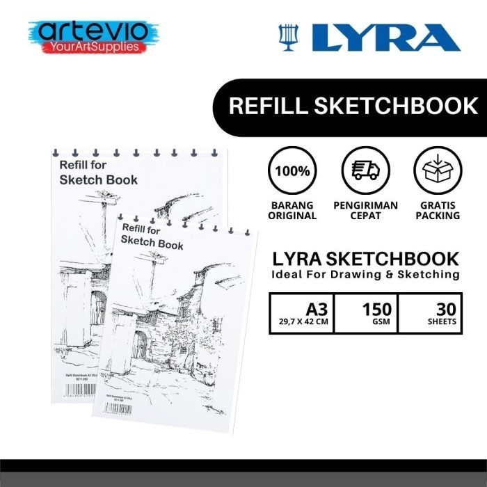 

Murah Refill Buku Sketsa Lyra / Refill Lyra Sketch Book A3 30 Sheets Gilaa!!!