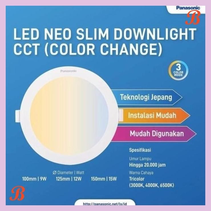 DOWNLIGHT LED 9 WATT - LED PANEL 9WATT TRICOLOR PANASONIC NEO CCT