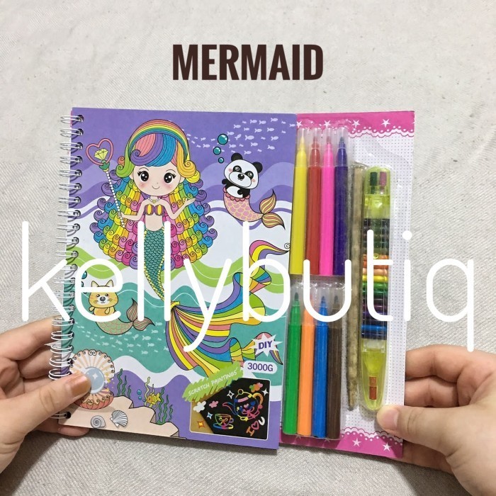 

Star Magic Scratch Drawing Book Mermaid Buku Mewarnai Gambar Crayon Spidol Terlaris