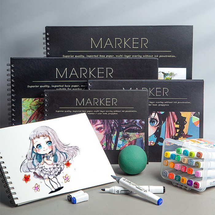 

Promo Bulan Ini Marker Pad 50 Sheets 130G Professional No Penetration Paper Sketchbook Murah