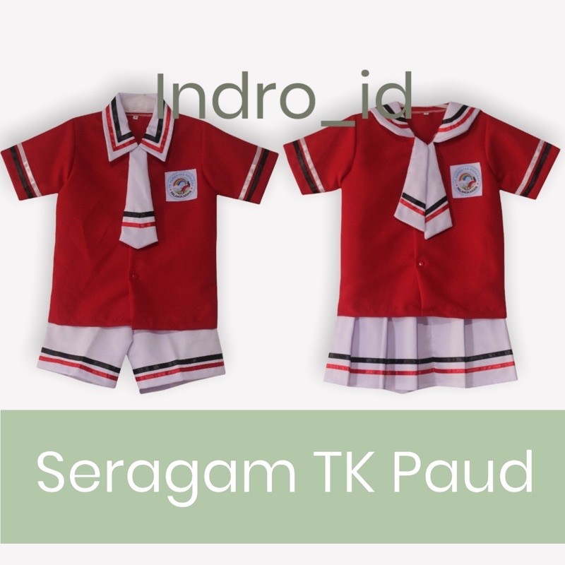 [BEST DEAL] SERAGAM TK PAUD GAYA KOREA MERAH PUTIH