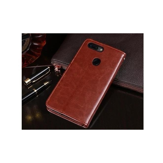 New Case Leather Wallet/Flip Polos Samsung J6 Plus - Hitam ,.