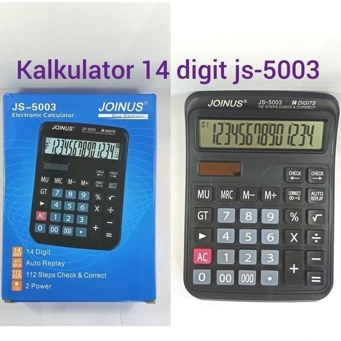 

Berkualitas KALKULATOR 14 DIGIT JOINUS JS-5003 !