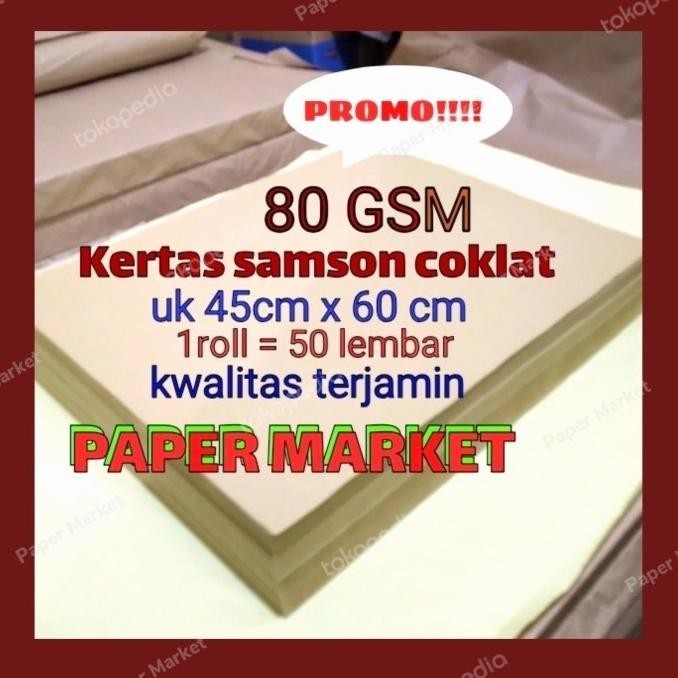 

Hot - Kertas Samson Coklat Kraft uk. 45x60cm - 1 roll (50 lembar) ~