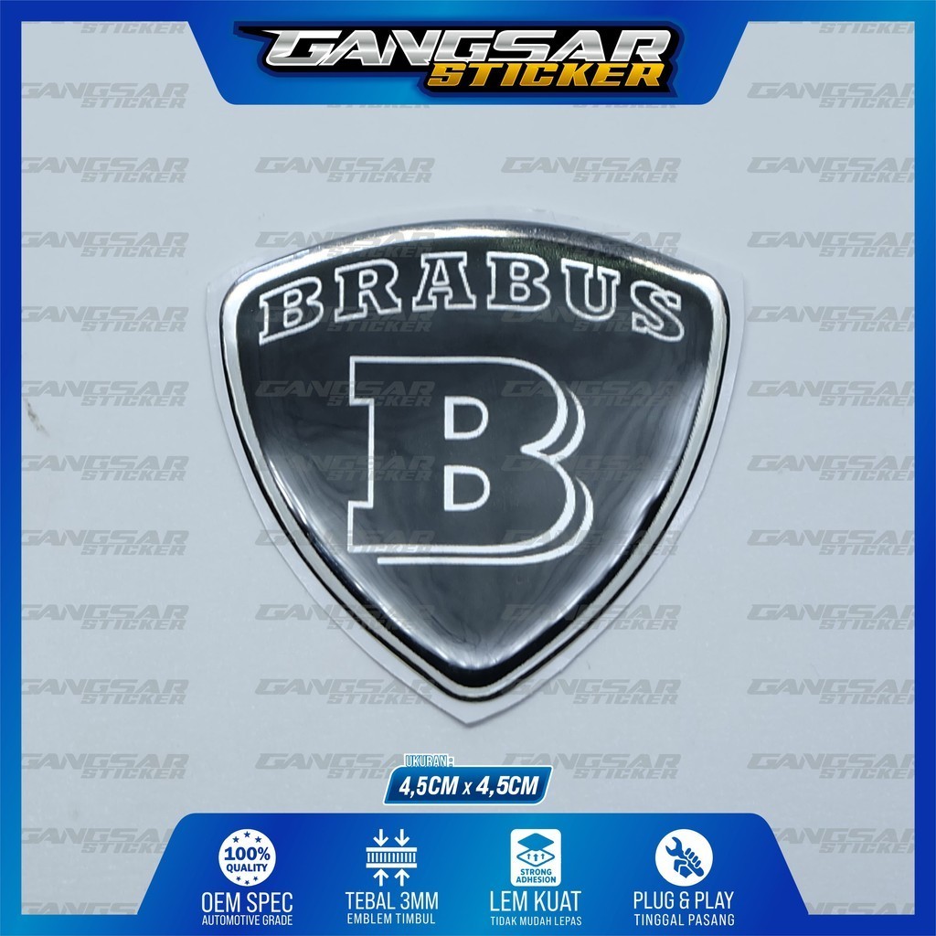 emblem brabus / emblem timbul brabus / stiker 3d brabus / stiker emblem brabus / sticker brabus