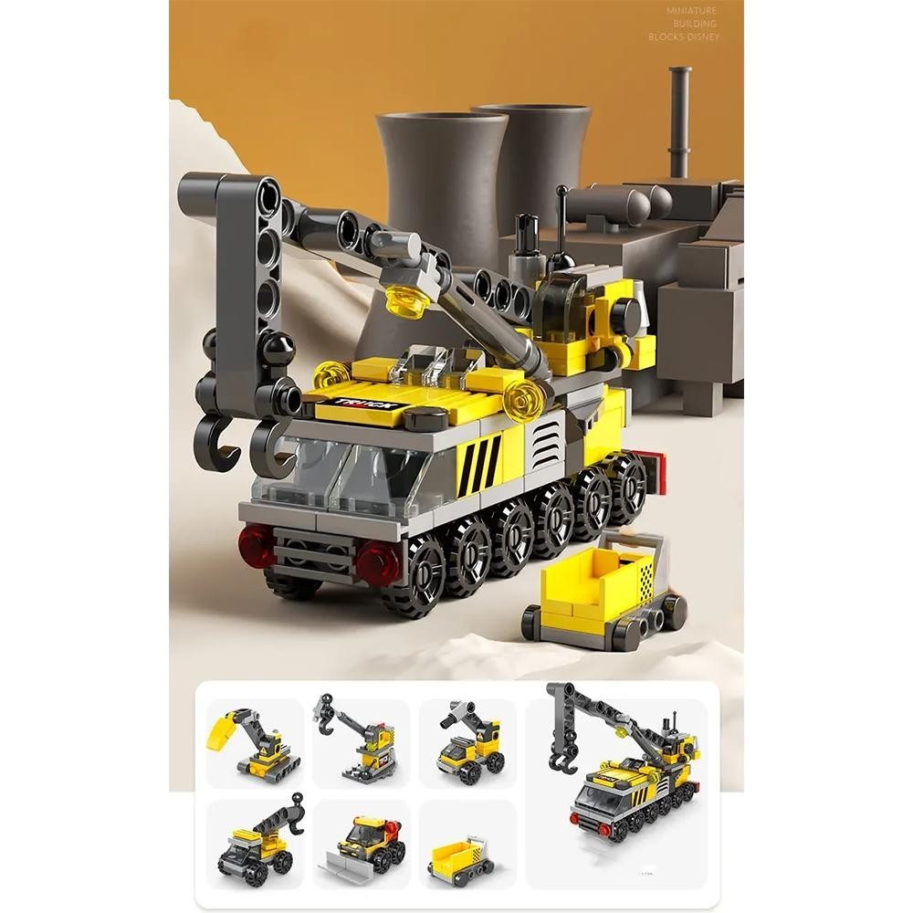 LELE BROTHER Mainan Balok Susun Alat Konstruksi 6 in 1 LEGO 142 Brick 8612-2 Balok Susun Mainan Anak