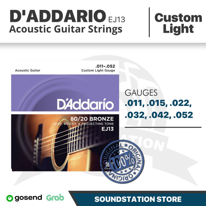D'Addario Daddario Ej13 Senar Gitar Akustik Strings 0.11