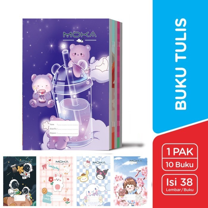 

Mantap 1 Pack Isi 10Pcs Buku Tulis Sekolah A5 Isi 38 Lembar Motif Kartun Lucu Bergaransi