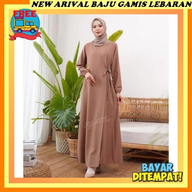 Annastasya_Collection Mayra Syari Gamis Terbaru 2023 Kekinian Viral Set Khimar - Gamis Jumbo M- L - 