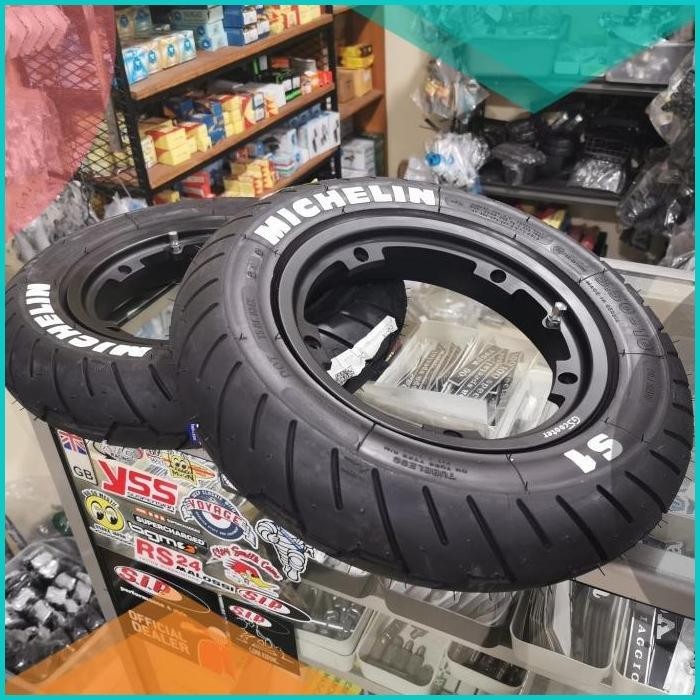 Velg Tubeless Vespa MG Black V.3 GScooter Ring 10 set Ban Michelin S1